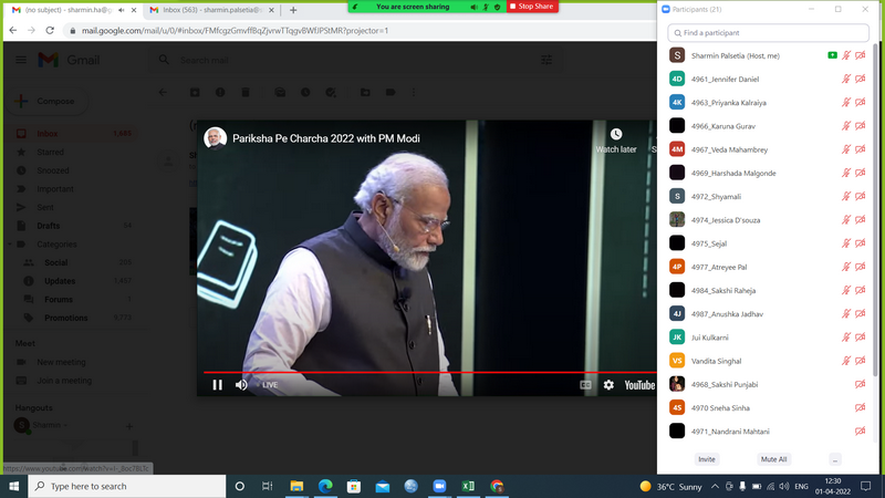 Pariksha Pe Charcha Attended by TYBA(Psychology Special)